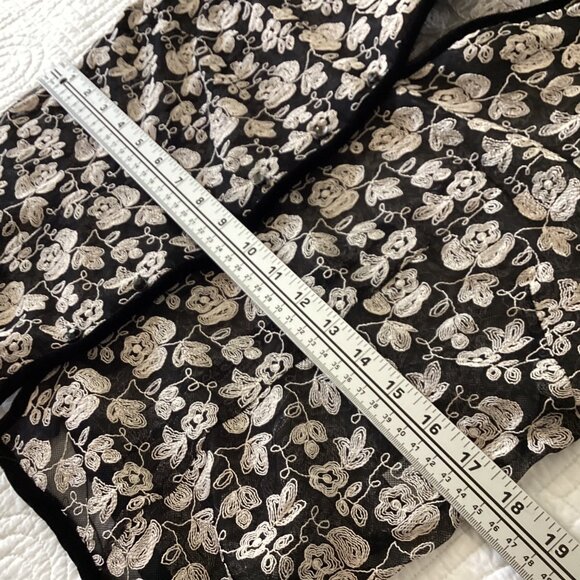 Talbots Womens Sheer Floral Embroidered Jacket Size 12 Black & White Nylon/Rayon - Picture 7 of 15